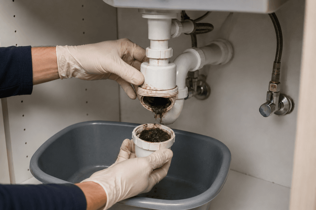 Nettoyage syphon canalisation